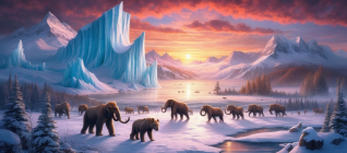 Frozen Giants and Fiery Dawn: A Prehistoric Odyssey
